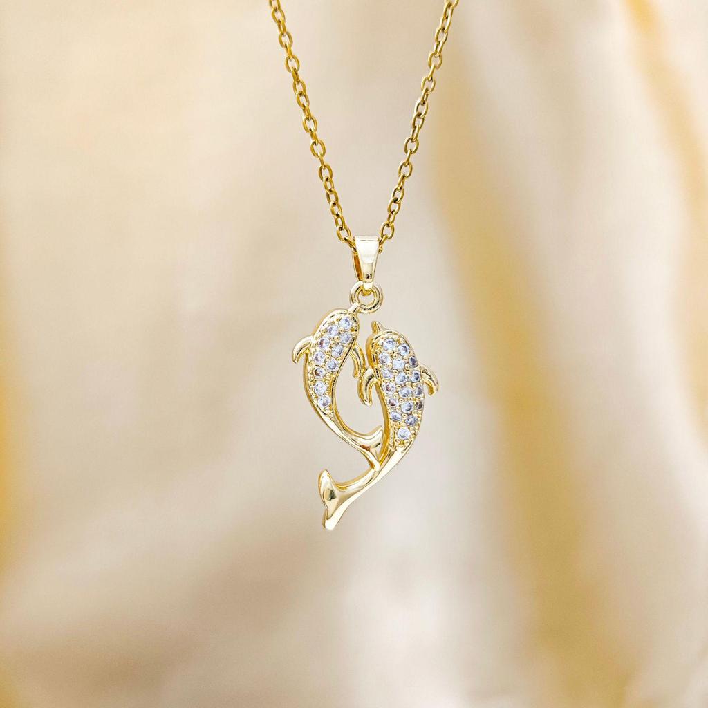 New Year Fish Pendant Titanium Steel Necklace - Women's Light Luxury Romantic High-End Versatile Clavicle Chain