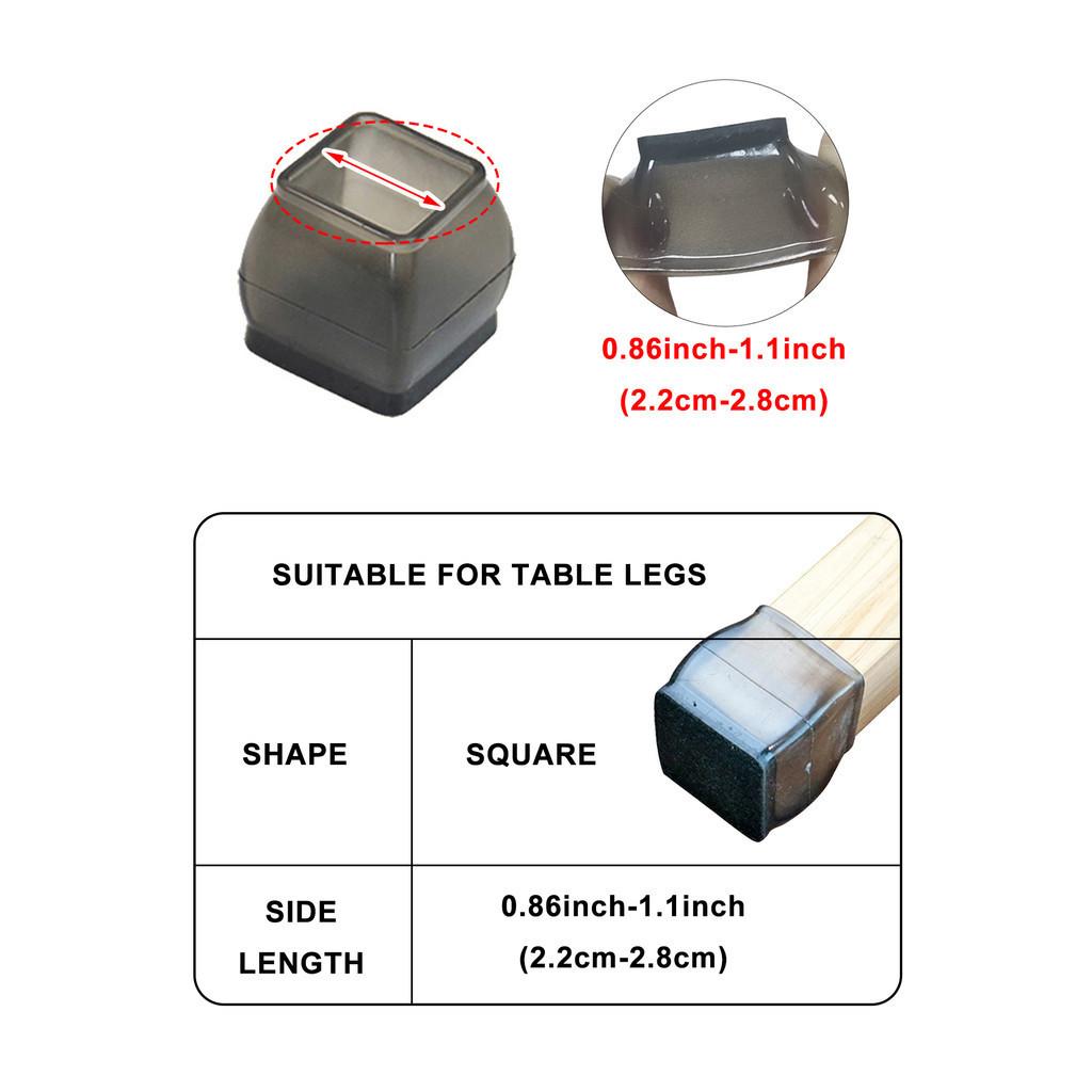 8 szt. Maty ochronne przeciw zarysowaniom i redukujące hałas, antypoślizgowe podkładki pod nogi stołu i krzeseł - okrągłe i kwadratowe