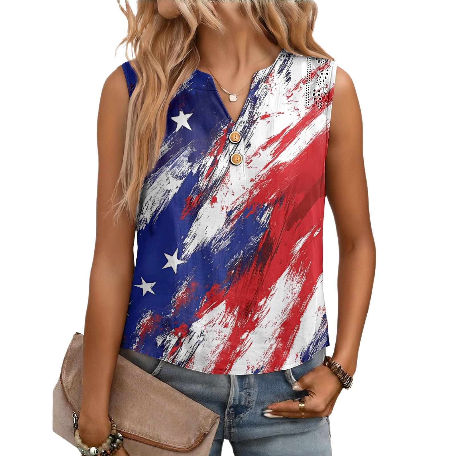 Женская повседневная, свободная, с принтом, без рукавов, льняная блузка S киноварь