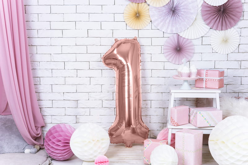 Balon Foliowy Cyfra "1" Różowe Złoto 86 Cm