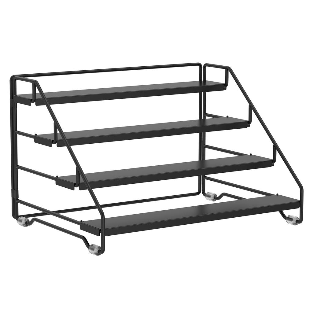4 Tier Spice Rack Organizer Carbon Steel Seasoning Step Storage Shelf Countertop Tiered Seasoning Holder Rack for Kitchen