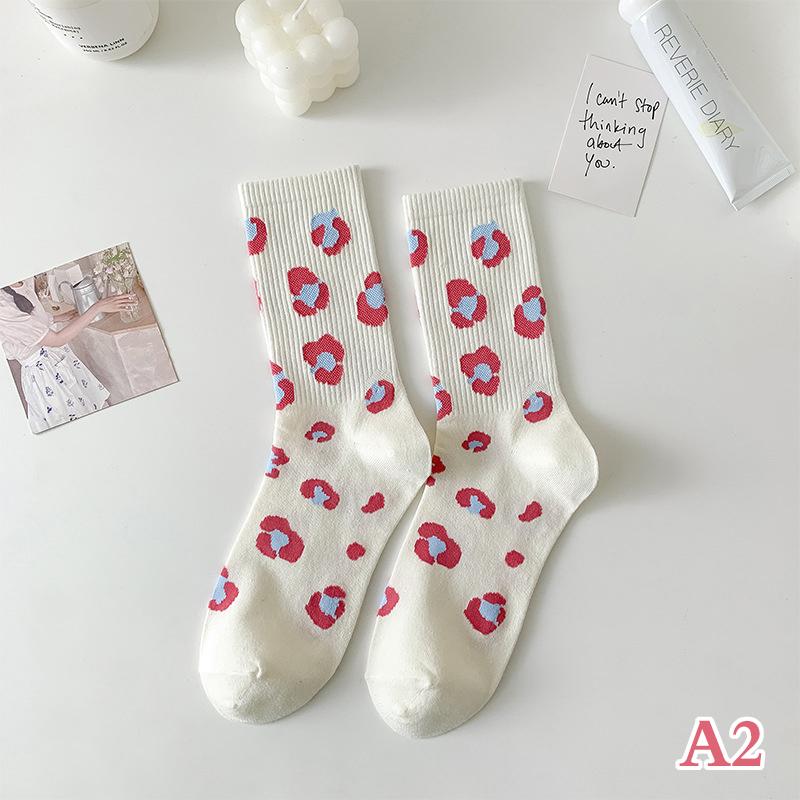 New Heart Strawberry Sweet Love Girl Socks Women'S Middle Tube Socks Cute Lovely