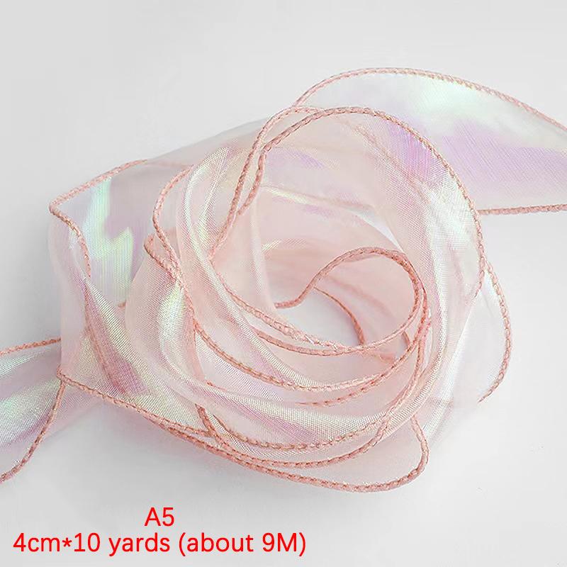 Fishtail Yarn Ribbon Cake Bow Headpiece Gift Baking Embellished Ribbon Flower Packaging Floral Yarn Ribbon