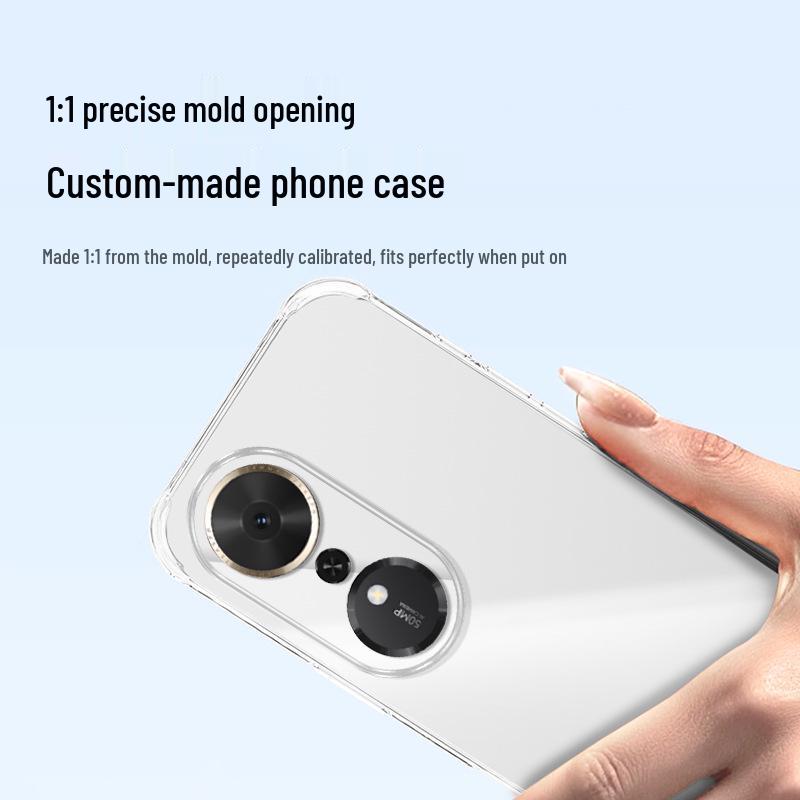 Compatible with Honor Play 70plus: Transparent Airbag Corner Drop-proof TPU Phone Case – Simple, High-end Full Coverage.