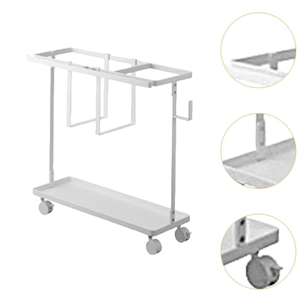 Yoga Mat Storage Rack Cart Dumbbell for Kettlebells Resistance Bands White