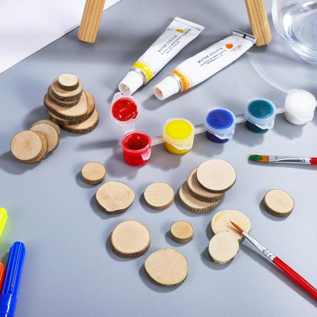 10Pcs Wood Slices Natural Bark Edge Diameter 7-9Cm Polished Both Sides Wedding Table Numbers DIY Craft Materials Rustic Wood