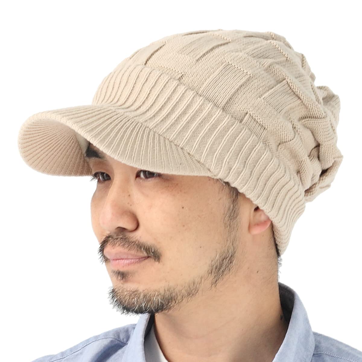 

regnuu Winter Knit Hat with Perfect for Cross Newsboy Plus Deep UV Cold Solid Going Slimming Effect Men s Brim, Stylish, Golf, Fishing, Acrylic, Knit, бежевый