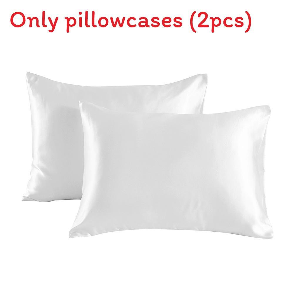 2pcs Soft Smooth Solid Color Double Sided Design Pillowcase With Hidden Zipper