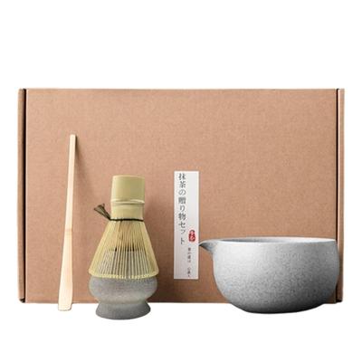 4-Piece Matcha Tea Ceremony Set (100-piece Set) - Includes a 100-piece Chasen, Chasen Holder, Chashaku, Chasa (Tea Scoop), and Matcha Bowl. Ideal for