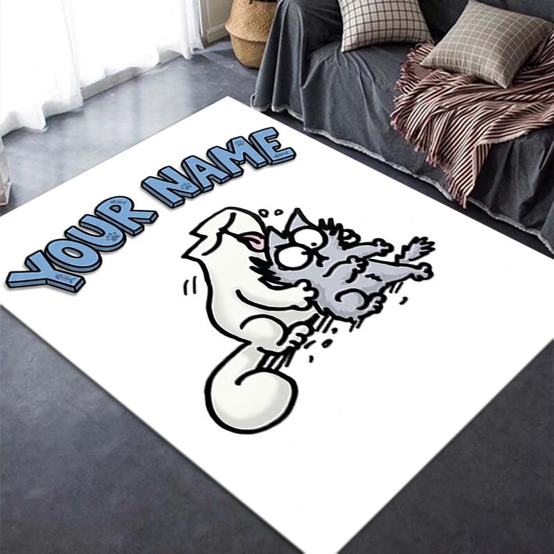 Custom Name Simon‘s Cat Carpet Rug for Living Room Bedroom Home Sofa Decoration,Kids Play Non-slip Floor Mat