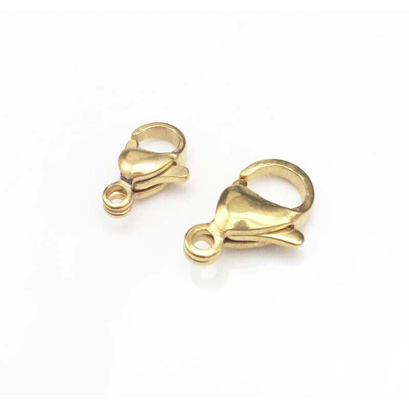 18K Gold-Plated Stainless Steel Lobster Clasp for Jewelry Necklace Making