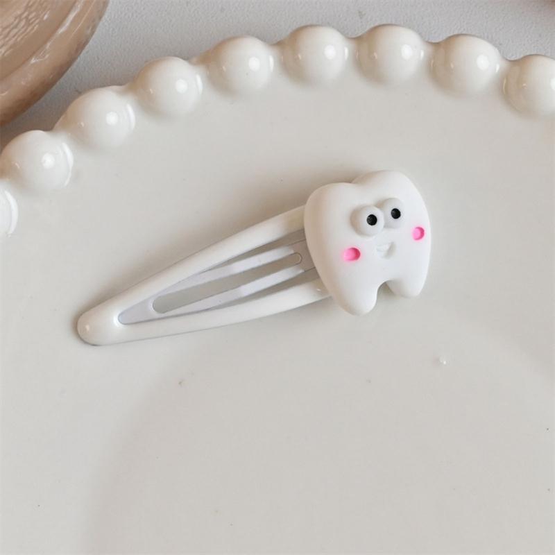 Tooth Hair Snap Clip Y2K Girls Accessories Sweet Handmade Hairpin Women Girl