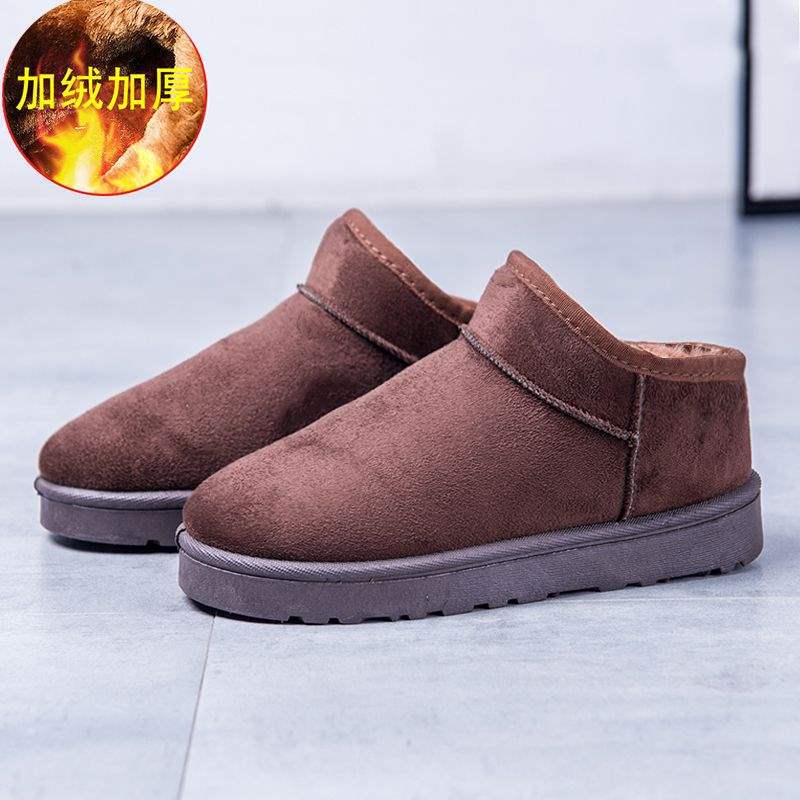 

Зимние ботинки зимние хлопковые ботинки нескользящие и теплые большие хлопковые утолщенные ботинки мужские и женские парные плоские короткие ботинки фланелевый бархат 45