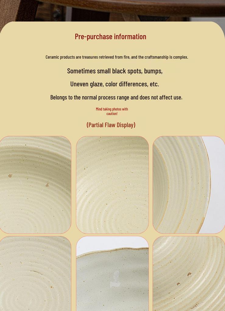 Handmade Japanese High-Footed Coarse Pottery Rice Bowl - Retro Style Noodle Dish