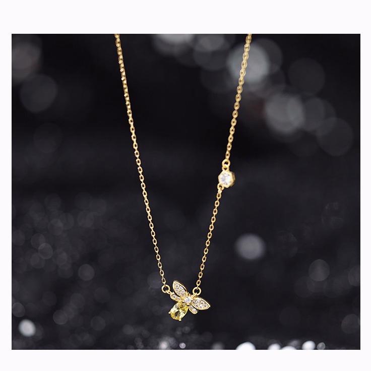 

Ожерелье с подвеской «Маленькая пчелка», женское новое трендовое ожерелье на ключице, дизайн, чувственный темперамент, изысканное ювелирное изделие, подарок 38+4cm золотой