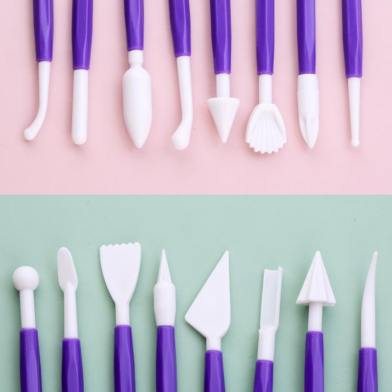 FAIS DU 8 Pieces Fondant Cake Carving Set 16 Patterns Flower Sugar Craft Modelling Tools Cake Decorating Hand Tool