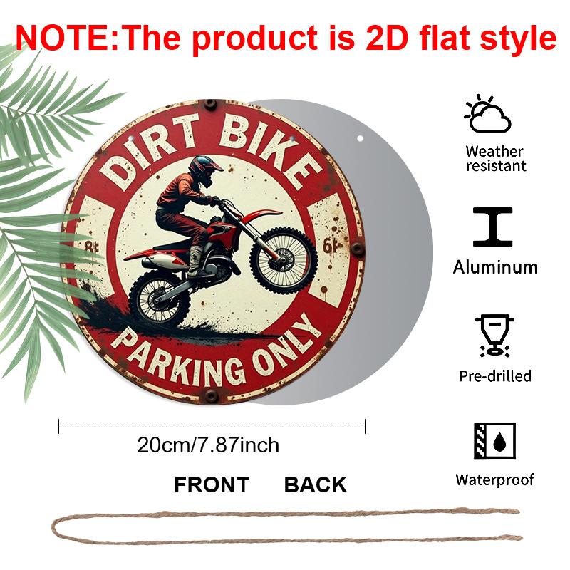 

2D Flat 1pc, 8x8 in, Printed Aluminum Metal Signage, Motocross Exclusive Parking Area Theme Decoration, Suitable for Door Decoration, Wall, Home 1pc