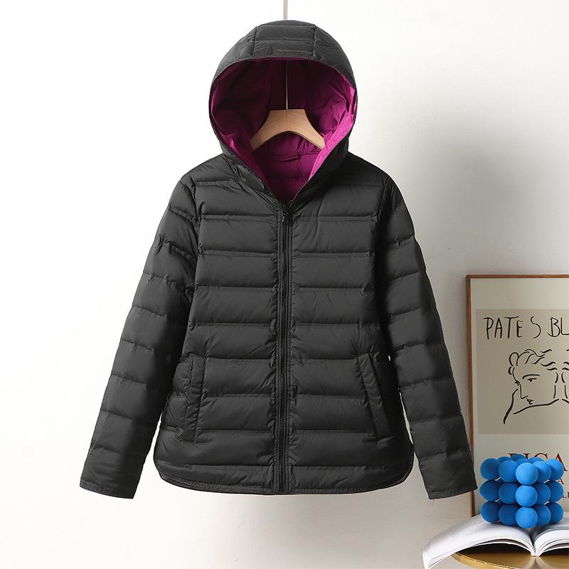 Autumn and winter medium and long light and thin down jackets, women's white duck down, light and warm inside, thin jackets, seamless glue pressing