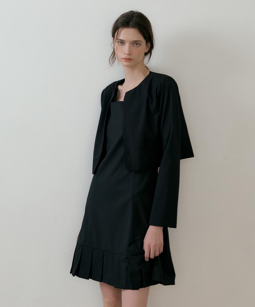 Riorg Batd Jacket With Pleats Sleeveless Ops Black