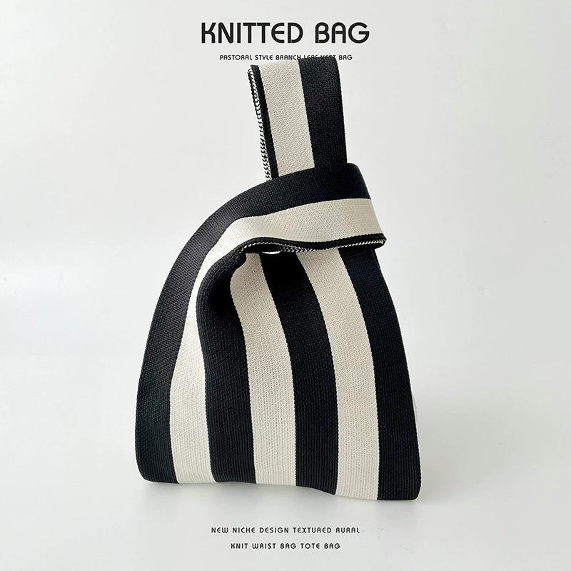 Square Rhombus Rhombus Stripe Geometric Knitted Gift Bag Handbag Handbag Handbag Tote Bag