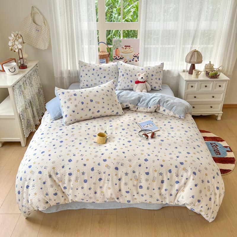 Yongyouwan A-class Puff Foam Simple Four Piece Set Soft and Skin Friendly Student Dormitory Single Three Piece Set Four Seasons Set
