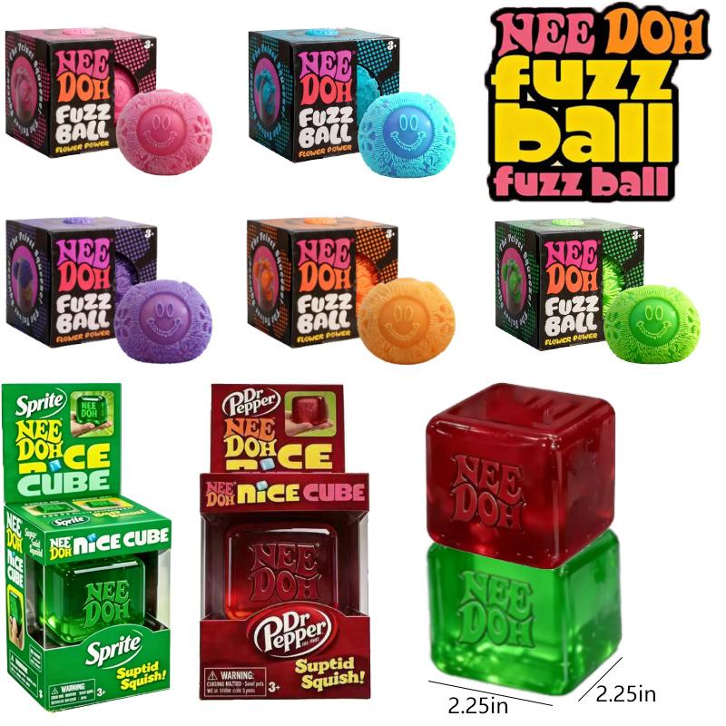 Bai Fen Bai Toys @Nee Doh Fuzz Ball Series Desktop Decompress Ornament Stress Relief Toys Squishy Toys For Under Pressure Fun Soft Stress Ball