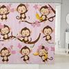 Cartoon Guinea Pig Bath Curtain Cute Pet Animal Shower Curtain For Girls Kids Boys,Pink Cherry Blossom Flowers Bathroom Curtain