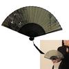 Handheld Wood Fabric Fan With Chinese Traditional Painting Calligraphy Fan for Outdoor Use Dance Fan