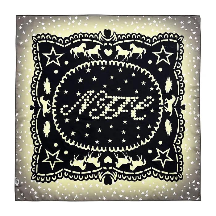 SILKY STARRY PONY LOGO BANDANA BLACK