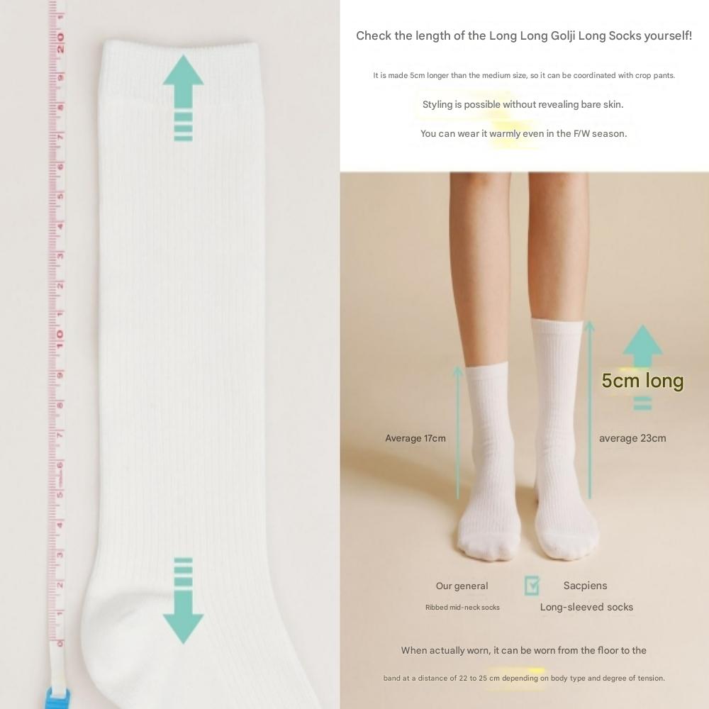 Sockpiens Women's Premium Long-Long(Calf : 20cm) Socks[6~8(US) 3.5~5.5(UK)37~39(EU)] 8-Pair Set