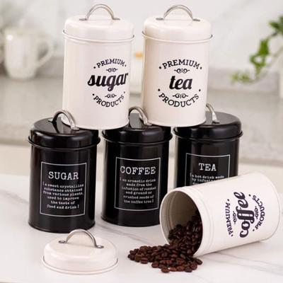 3-teiliges Metall-Aufbewahrungsbehälter-Set Aufbewahrungsglas Wiederverwendbare Kaffee-Tee-Zuckerbehälter Versiegelt Großvolumiges Süßigkeiten-Keksglas