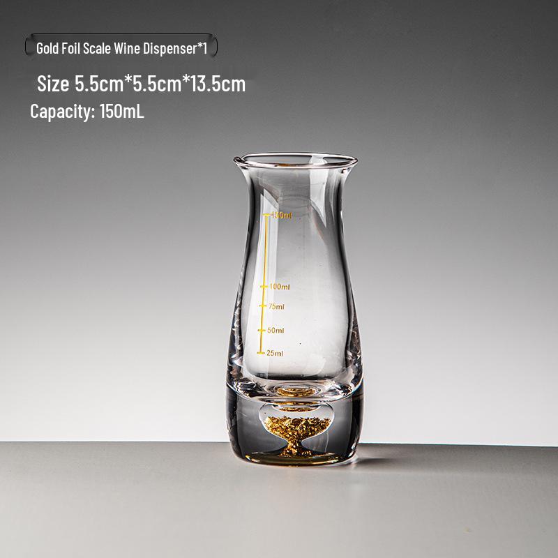 Gold Foil Shot Glass Set – Crystal White Wine Cups, Customizable with Logo