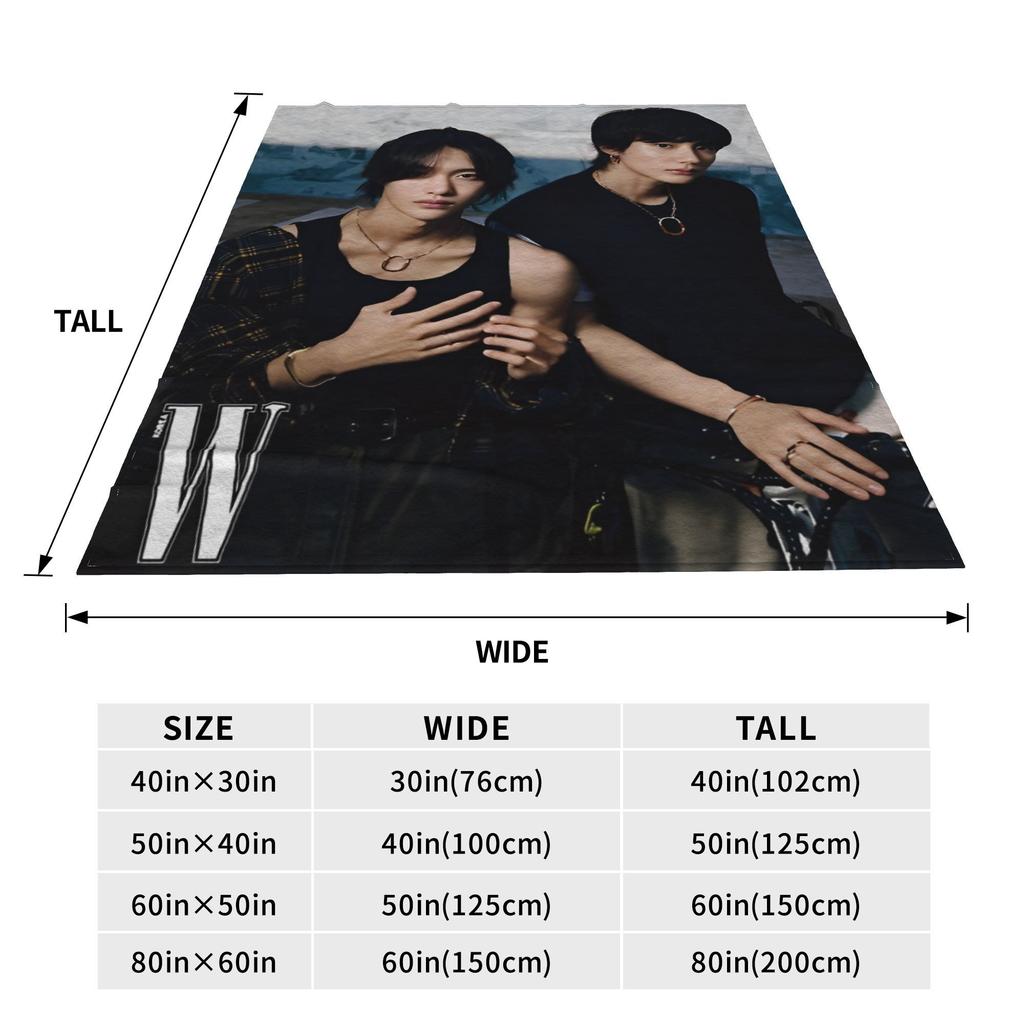 RIIZE wonbin & anton Blanket Flannel Cozy Soft Throw Blanket for Bedroom Rug Piece