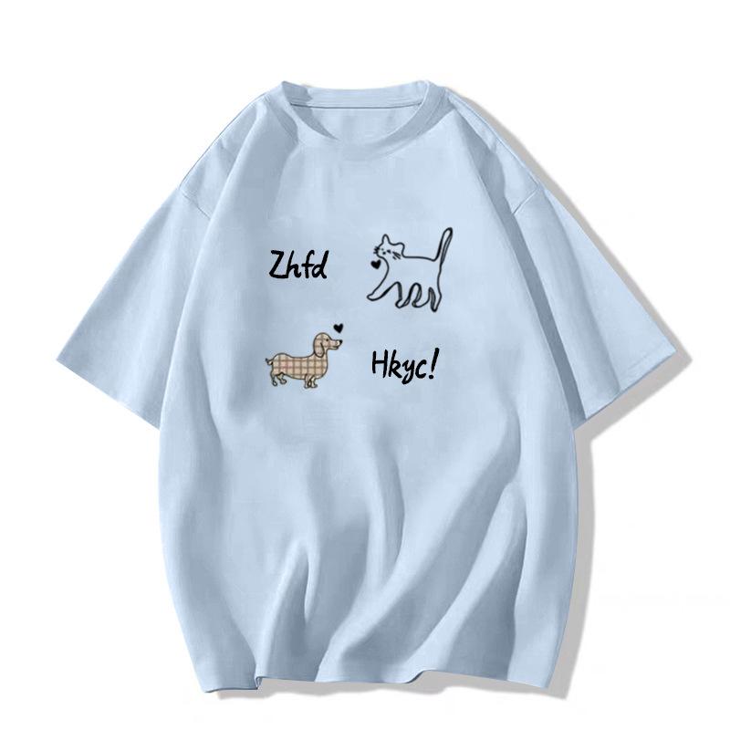 Chic White Short Sleeve Women's T-Shirt with American Print Design