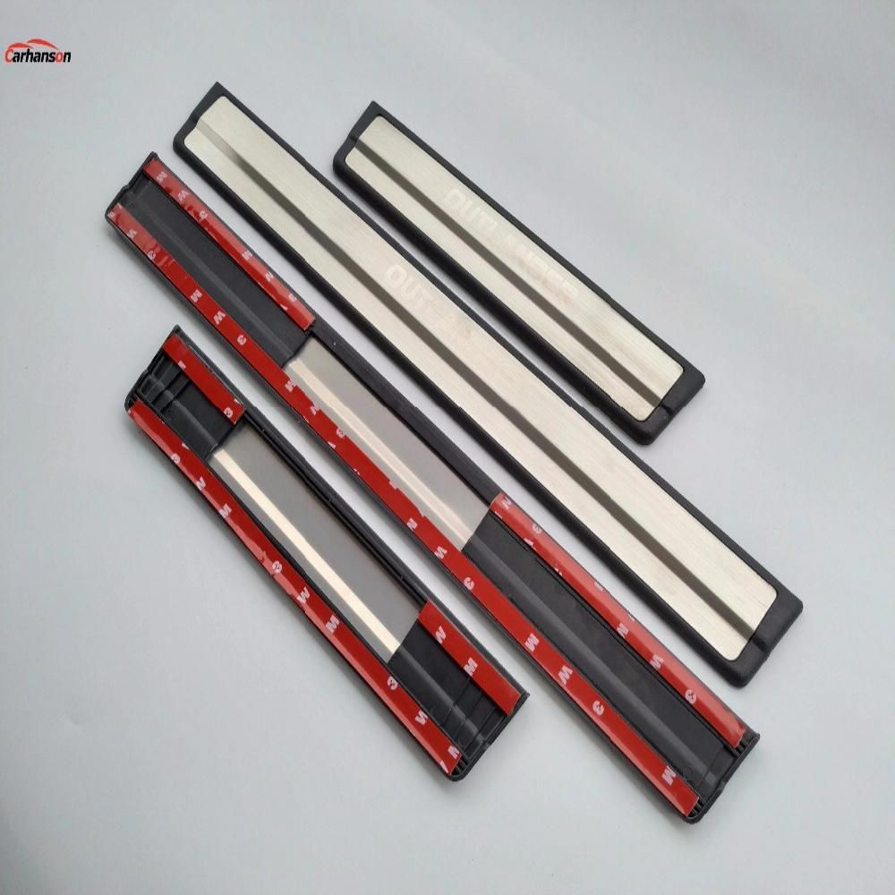 Αυτοκόλλητο Αυτοκόλλητο Αυτοκόλλητο 2013 Αξεσουάρ αυτοκινήτου Στυλ για περβάζι πόρτας Mitsubishi Outlander από ανοξείδωτο ατσάλι