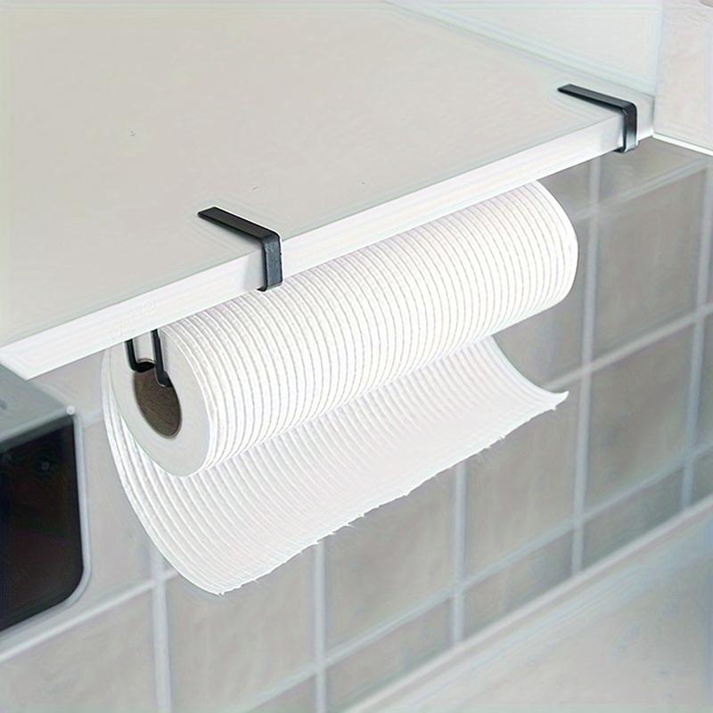 Porta rotolo carta da cucina senza foratura, mensola portaoggetti da parete per cucina, bagno, salvaspazio, organizer per pellicola trasparente, porta fazzoletti
