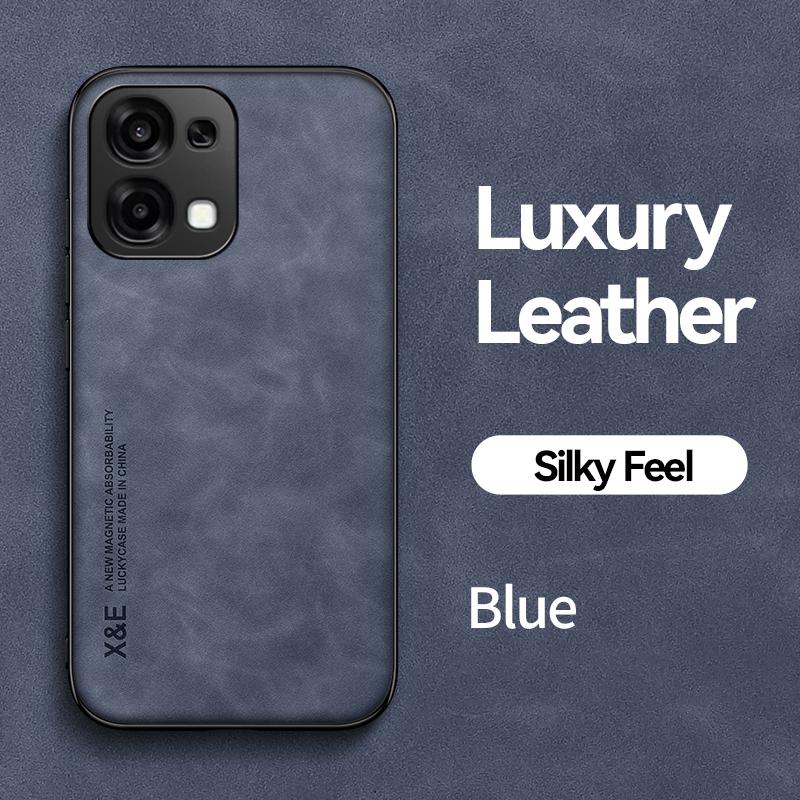 KEYSION Luxury Retro PU Leather Phone Case for OPPO A6 Pro 5G Soft Silicone+PC Shockproof Phone Back Cover for OPPO A6 Pro