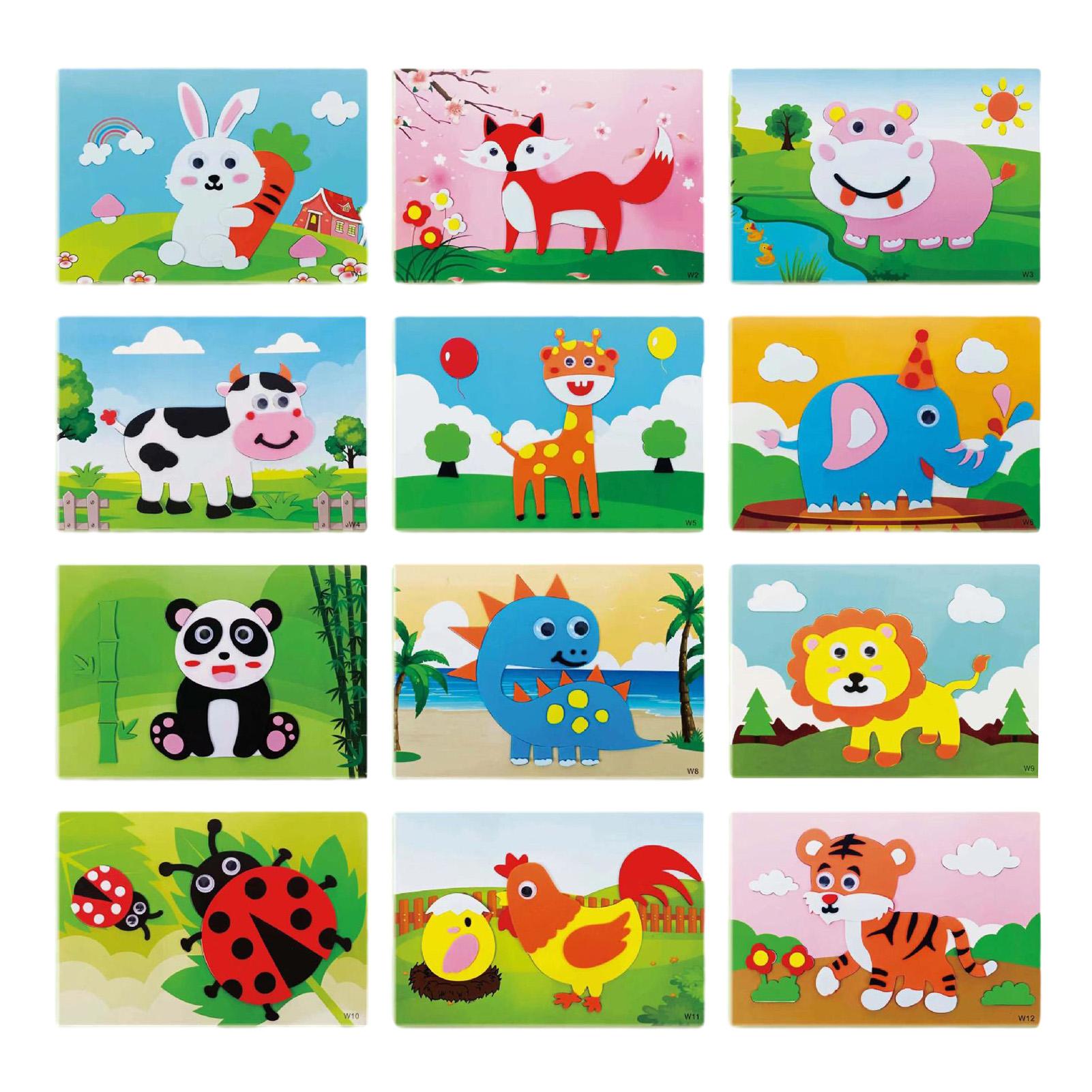 

Children s Animal/Transportation Puzzle Stickers Portable Lightweight Paper Puzzles Kids Party Favors Toy