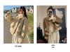 Korean Style Yellow Fur Coat: Women's Soft Petite Leather & Fur Cotton Winter Jacket
