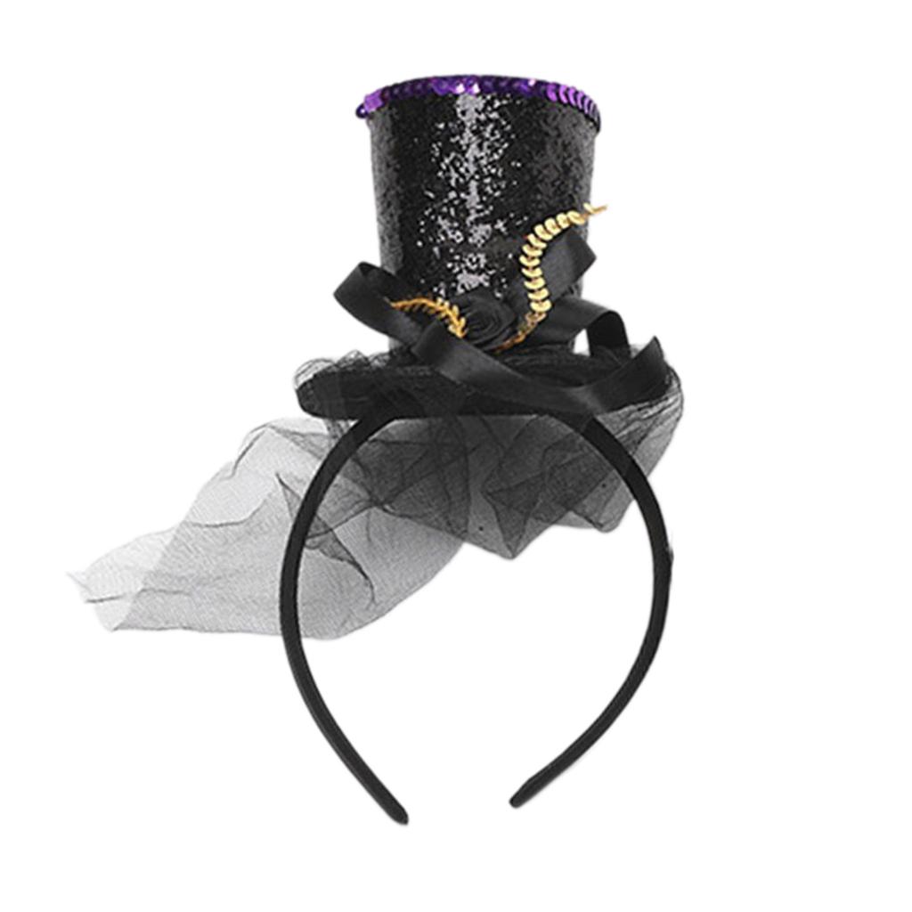 Kids Vintage Fascinator Top Hat Exquisite Glitter for Tea Party Children Costume Pillbox Hat Headwear for
