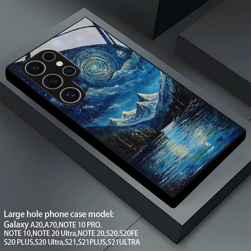 2D Mountain Lake Starry Sky Pattern Mobile Phone Case for Samsung S26 S25 S24 S23 S22 S21 S20 A56 A36 A16 Glass Protective Cover