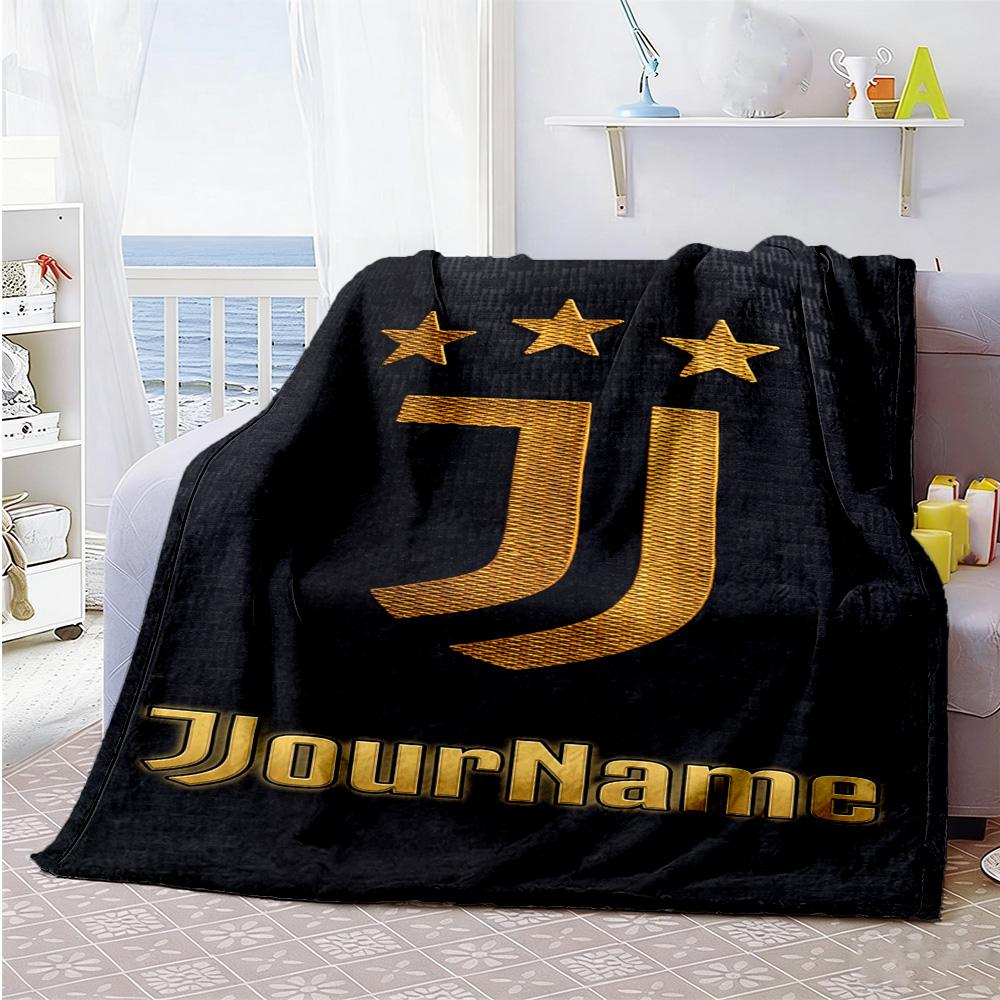 Juventus Personalized Text Blanket Throw Personalized Blanket Durable Comfort Perfect for Picnics Livingroom Couch Bed Four Seasons Universal