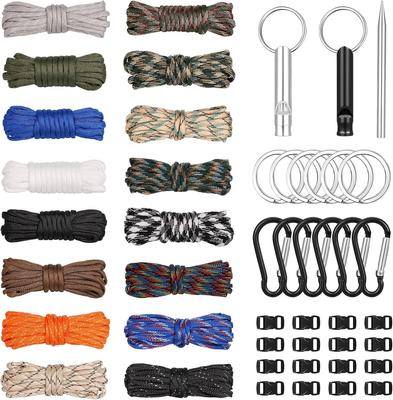Girldate Paracord 4mm 3m Tent Tarp 260kg Load DIY Knitting and Sewing Multipurpose Outdoor with Adjustable and Knitting Needles 16-Color Set, Wide,