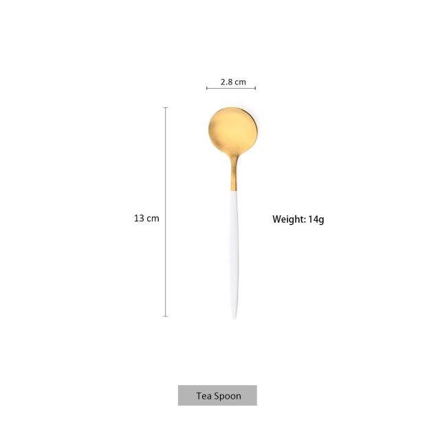 

1 шт. золотые столовые приборы, столовые приборы из нержавеющей стали, золотые ножи, вилка, ложка, черные столовые приборы, кухонная посуда, посуда tea spoon