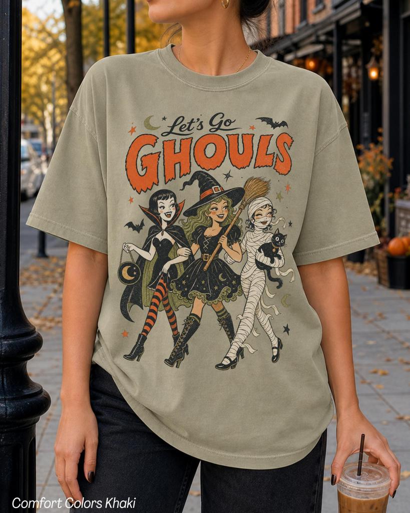 Let's Go Ghouls Shirt, Comfort Colors® Retro Halloween Shirt