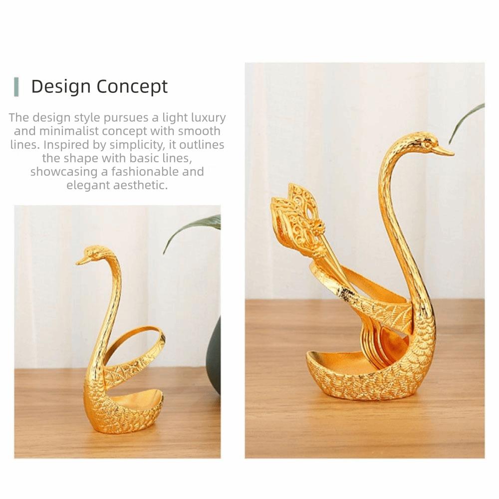 6Pcs with Swan Shaped Base Swan Fruit Spoon Elegant Dessert Spoon Coffee Spoon  Kitchen