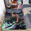 "Anime Warrior Carpet with Green Flame Sword and Dynamic Design" Suitable for Use As an Anti-slip for Living Room Bedroom Sofas