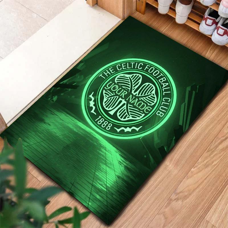 Tappeto Personalizzato con Stemma Celtic Fc per Soggiorno Camera da Letto Casa Decorazione Divano Tappetino Antiscivolo per Giochi Bambini