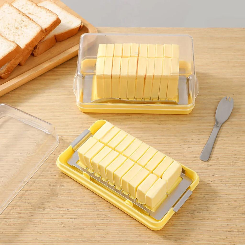 1pc Butter Cutting Box Butter Tofu Cutting Block Cutter Refrigerator Fresh-keeping Storage Box with Cover Cheese Storage Box