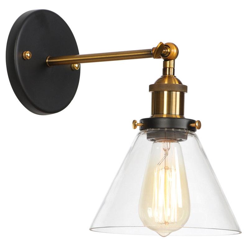 Personality Simple Dining Room Living Room Decoration Corridor Corridor Single Section Glass Lamp Shade Gold Bronze Wall Lamp